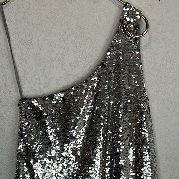NWT Anthropologie Maeve One-Shoulder Sequin Dress Medium - Picture 4 of 15